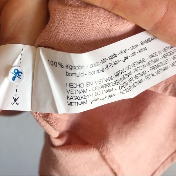 Zara Ruffle Yoke Cotton Blouse Cotton Peach - Picture 11 of 11